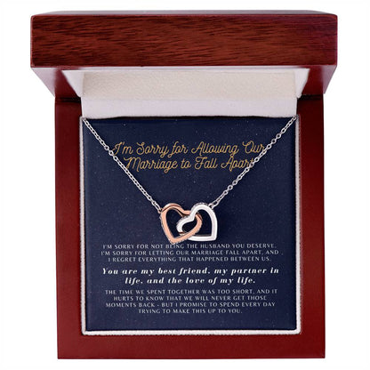 Apology Gift For Wife From Guilty Husband Interlocking Hearts Necklace