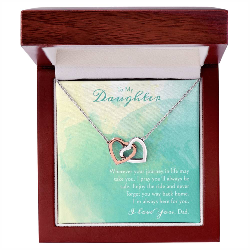 A Gift For A Daughter Interlocking Hearts Necklace - Wherever Your Journey In Life