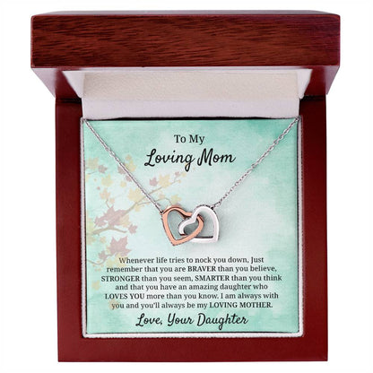 You'Ll Always Be My Loving Mother Interlocking Hearts Necklace