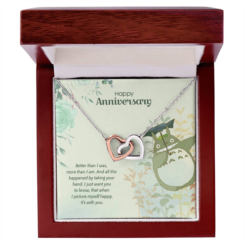 Totoro Anniversary Edition Lucky To Have You - Interlocking Hearts Necklace
