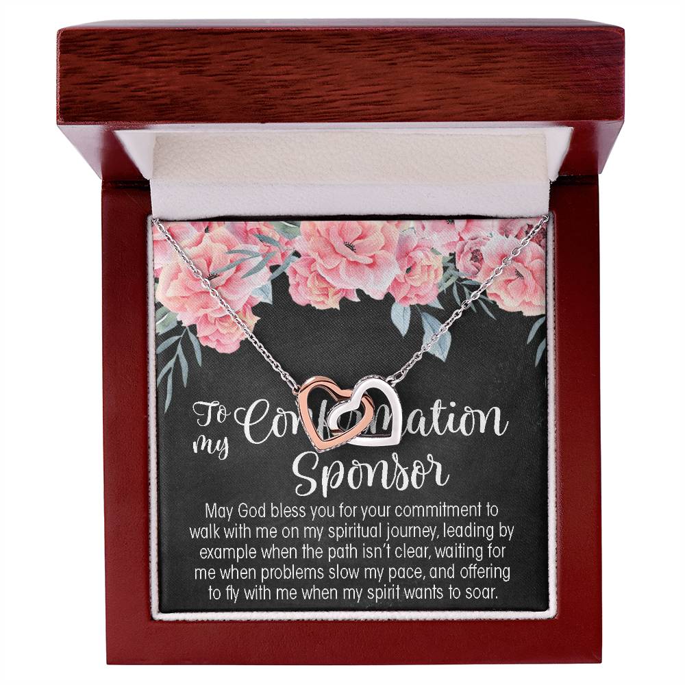 Confirmation Sponsor Interlocking Hearts Necklace Gift For Women Sponsor Confirmation Necklace Gifts For Sponsors Religious Thank You Gift