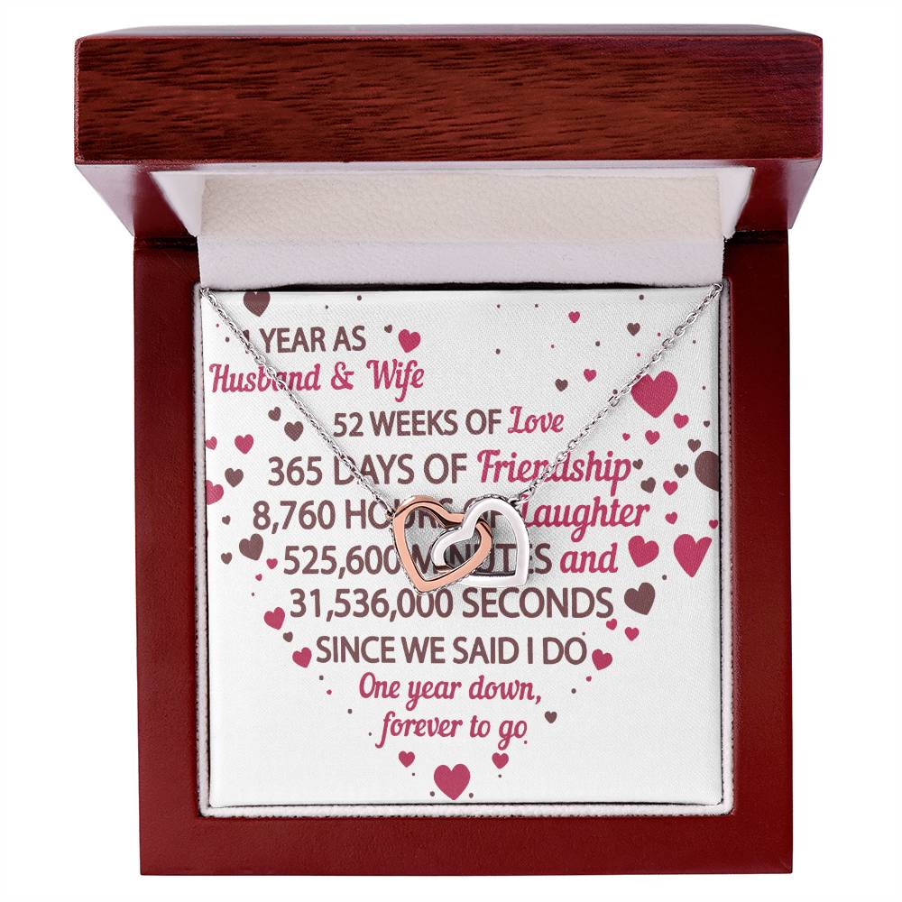 1St Anniversary Gift For Husband And Wife 1St Anniversary Gifts Interlocking Hearts Necklace