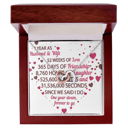 1St Anniversary Gift For Husband And Wife 1St Anniversary Gifts Interlocking Hearts Necklace