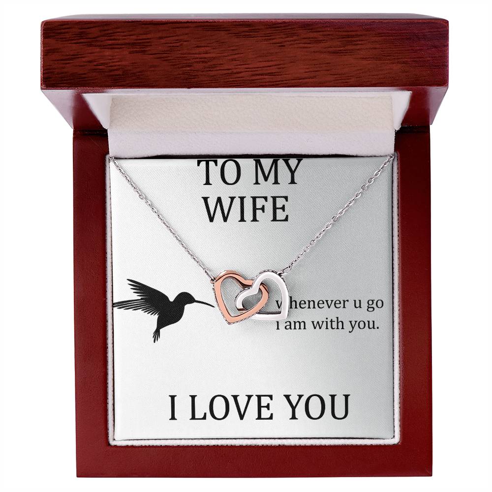 Cool Gift For My Wife Interlocking Hearts Necklace