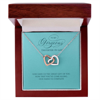 Daughter-In-Law Gift On Wedding Day Future Daughter In Law Wedding Gift For Bride From Mother Or Father In Law Interlocking Hearts Necklace