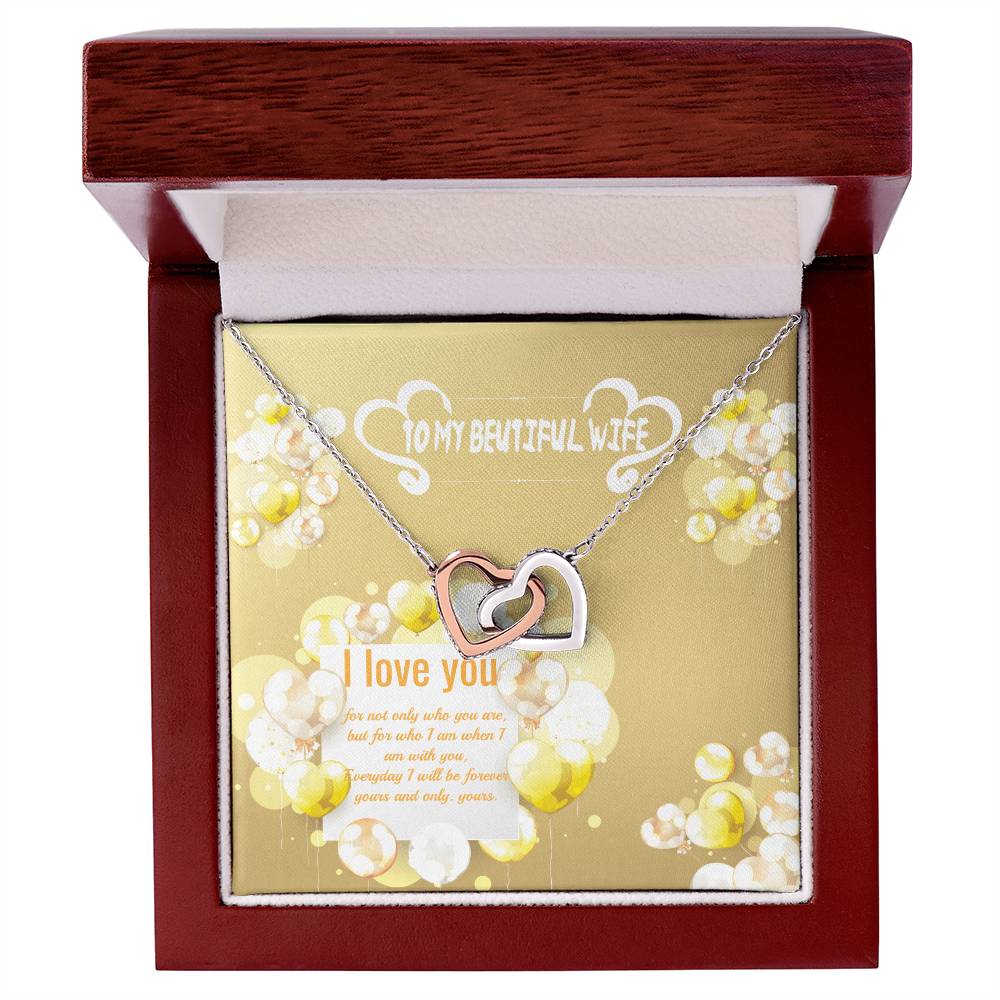 To Wife Interlocking Hearts Necklace