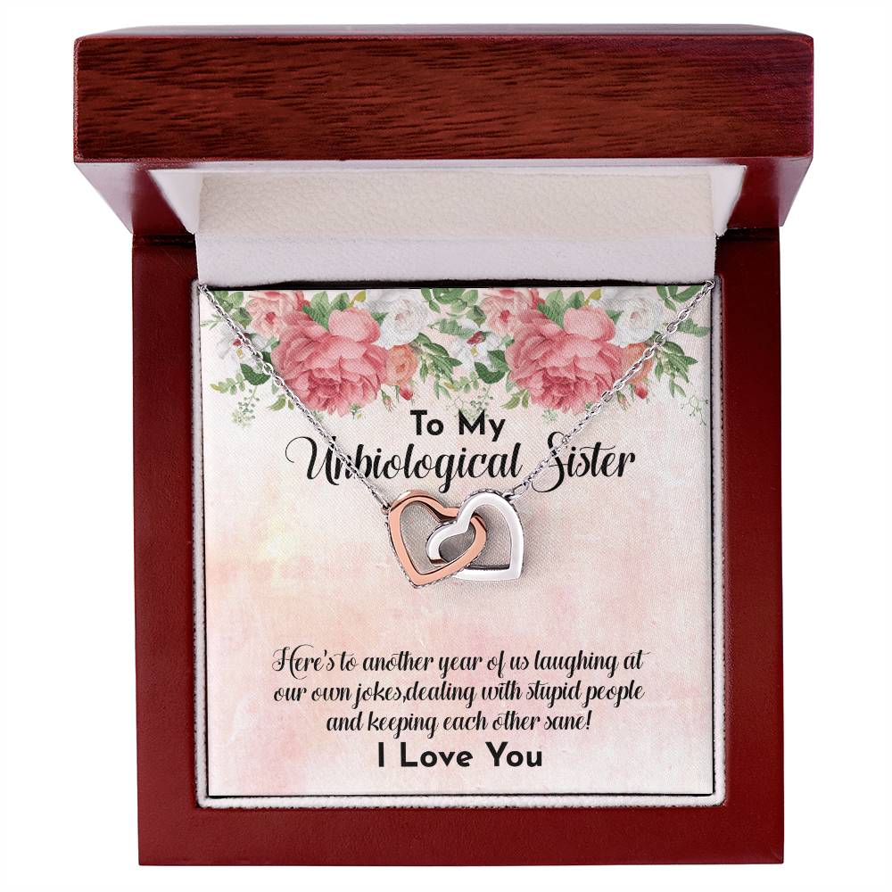 Unbiological Sister Necklace - Soul Sister - Sorority Sister - Sister In Law Necklace - Step Sister Gift - Sister Necklace Interlocking Hearts Necklace