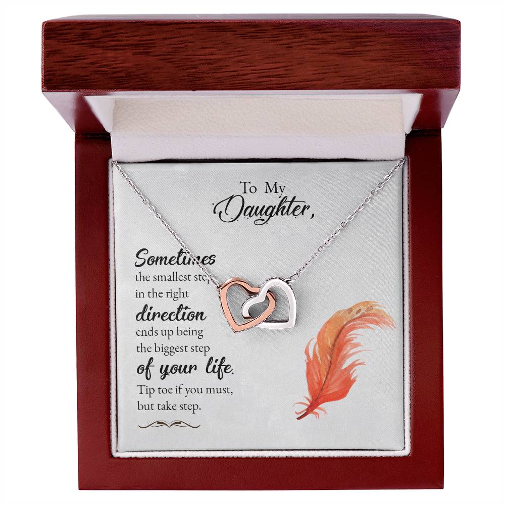 Collection Daughter -Sometimes The Smallest Step In The Right Derection - Interlocking Hearts Necklace