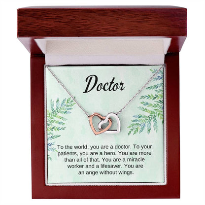 Doctor Gift Interlocking Hearts Necklace