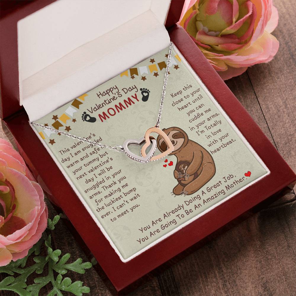 You Are Going To Be An Amazing Mother - Happy Valentine'S Day Mommy - Interlocking Heart Necklace Interlocking Hearts Necklace