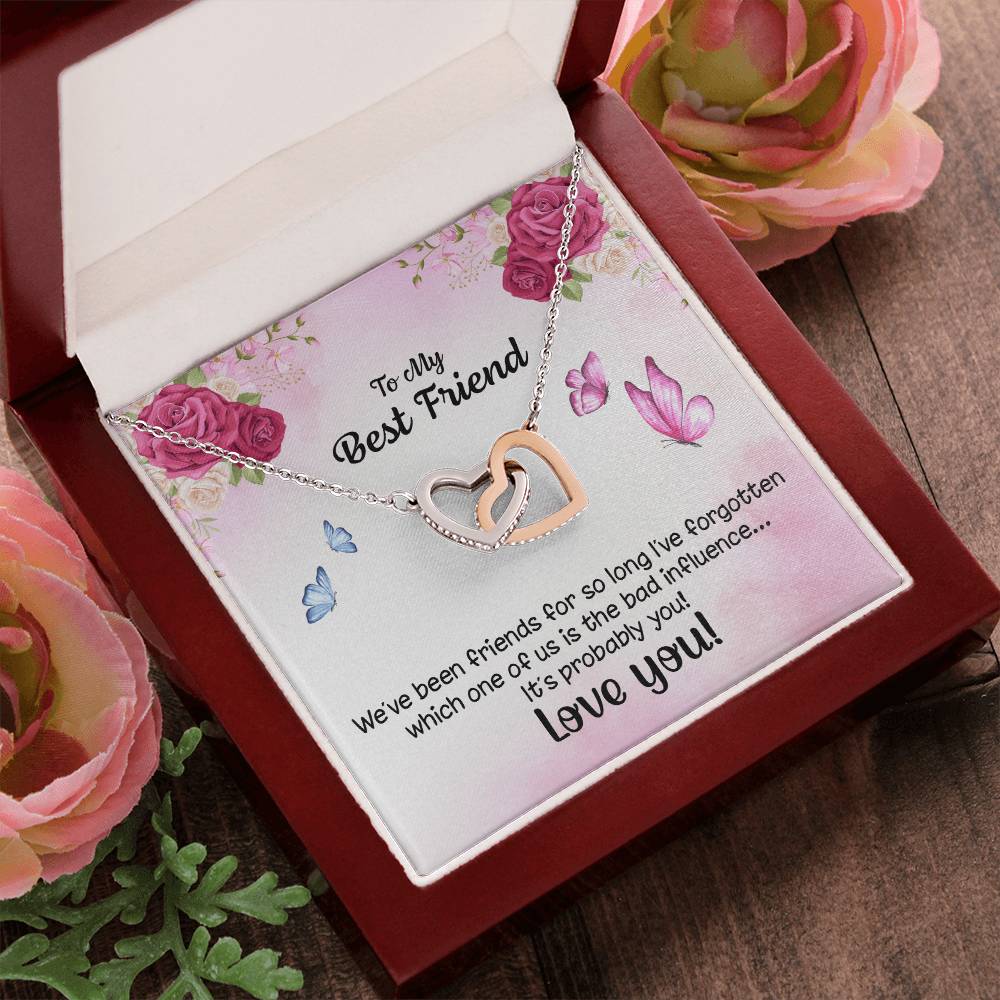 We Are Friends For So Long Heart Necklace Interlocking Hearts Necklace