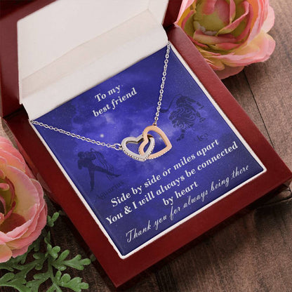 Aquarius To Leo Best Friend Interlocked Hearts Necklace Interlocking Hearts Necklace