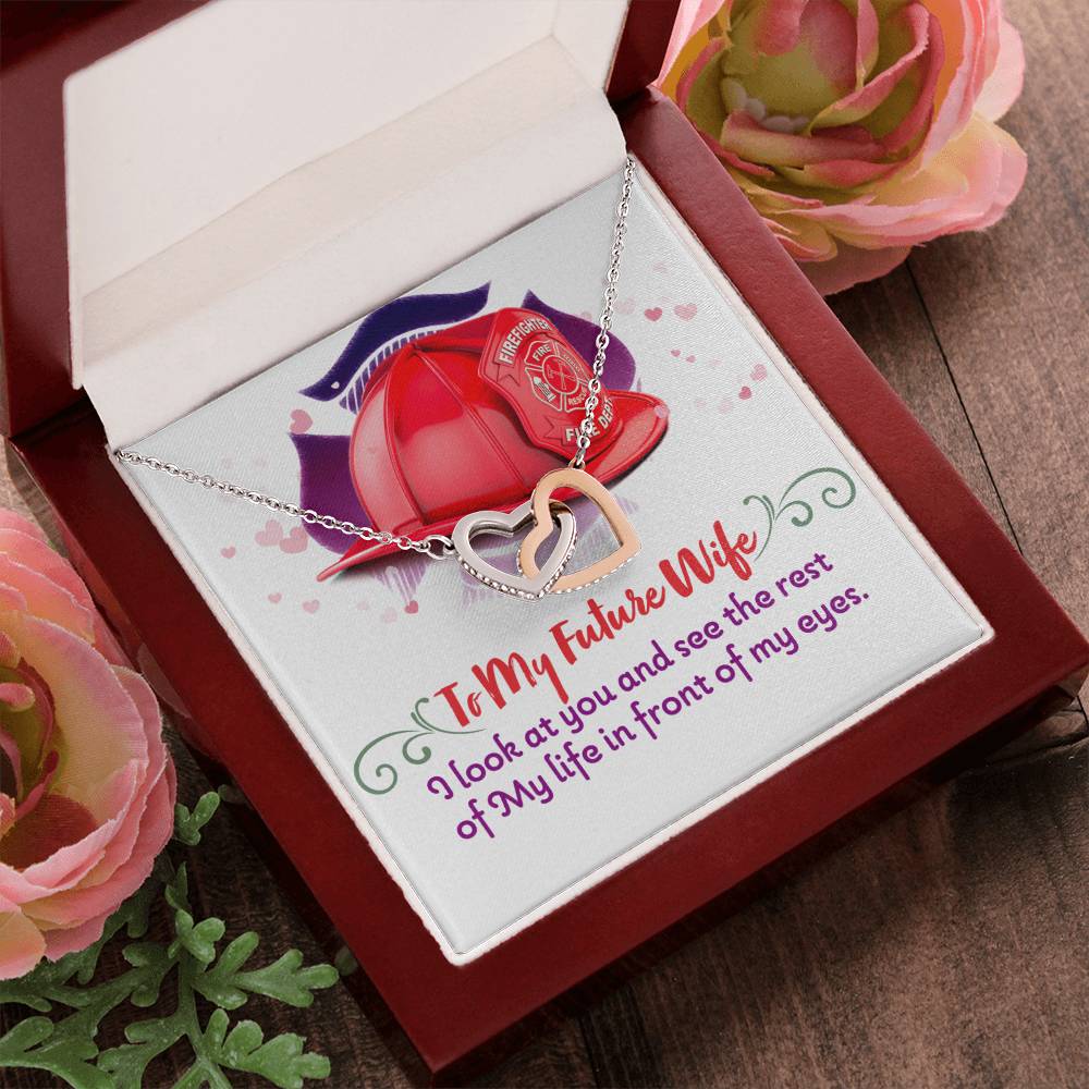 Firefighter'S Future Wife - Interlocking Heart Necklace Interlocking Hearts Necklace