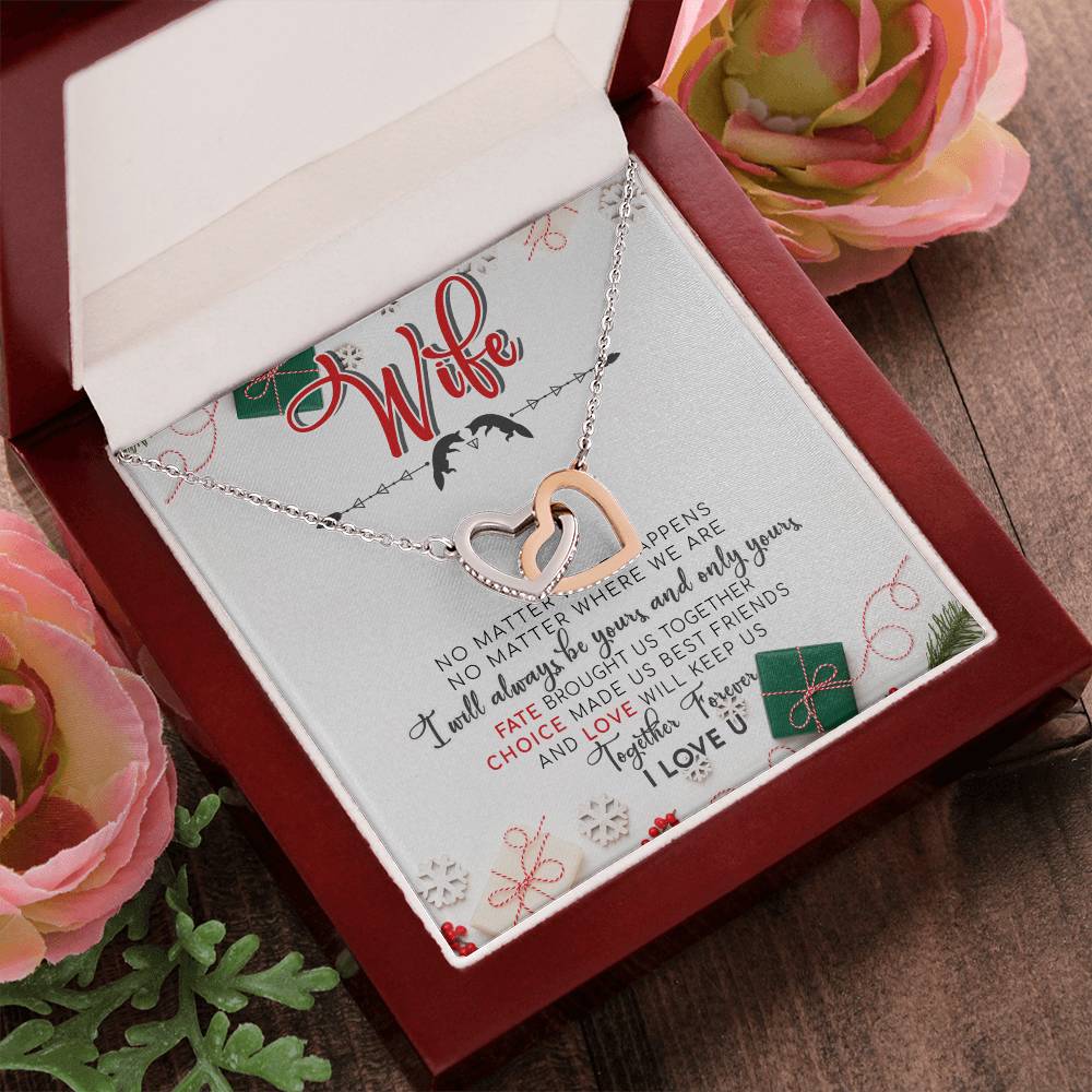 To My Wife Interlocking Hearts Necklace Message Card