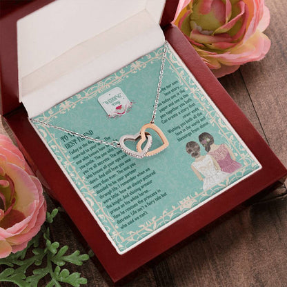 Wedding Gift - To My Best Friend Interlocking Hearts Necklace