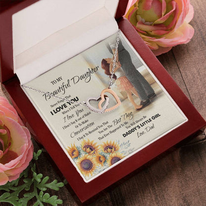 Gift For Daughter Birthday Draduation Gift For Daughter From Dad Necklace For Daughter Jewelry For Daughter Interlock Necklace Interlocking Hearts Necklace