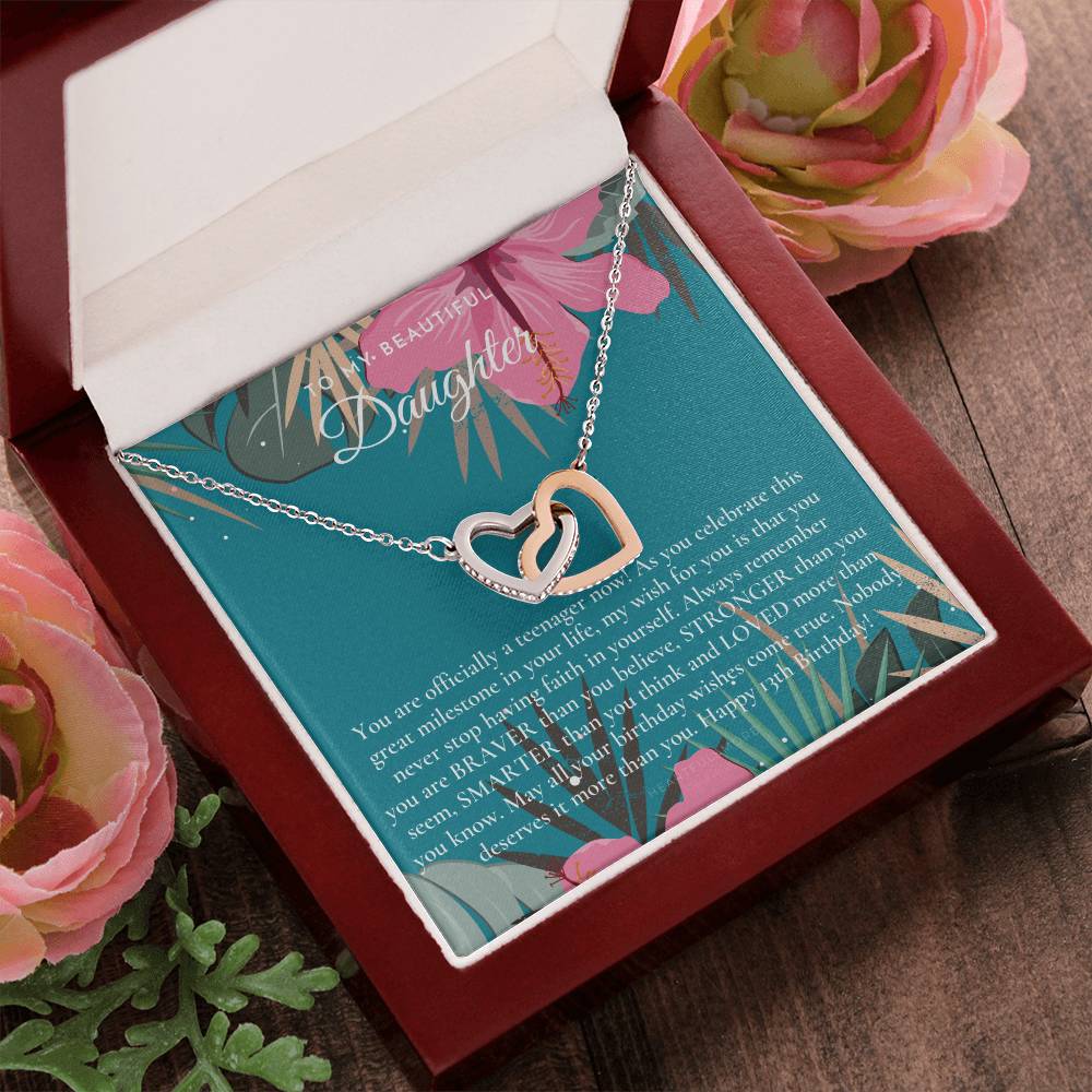 Gift For 13 Year Old Girl Gifts 13Th Birthday Girl 13Th Birthday Gift Thirteenth Birthday Necklace Teen Birthday Gift Official Teenager Interlocking Hearts Necklace