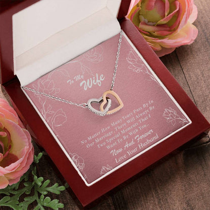 To My Wife Interlocking Hearts Necklace