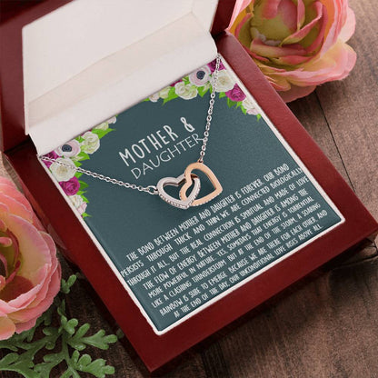 Bond Between Mother & Daughter Two Hearts Necklace Interlocking Hearts Necklace