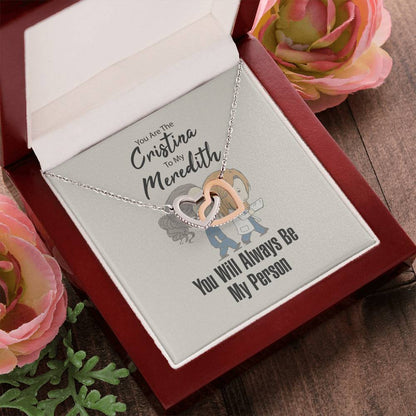 You Are The Cristina To My Meredith Necklace Interlocking Hearts Necklace
