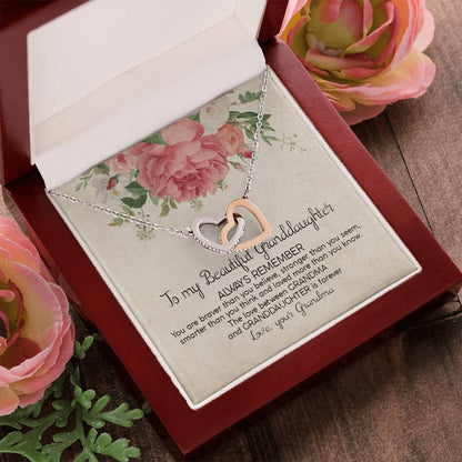 Always Remember - Best Gift For Granddaughter Interlocking Hearts Necklace