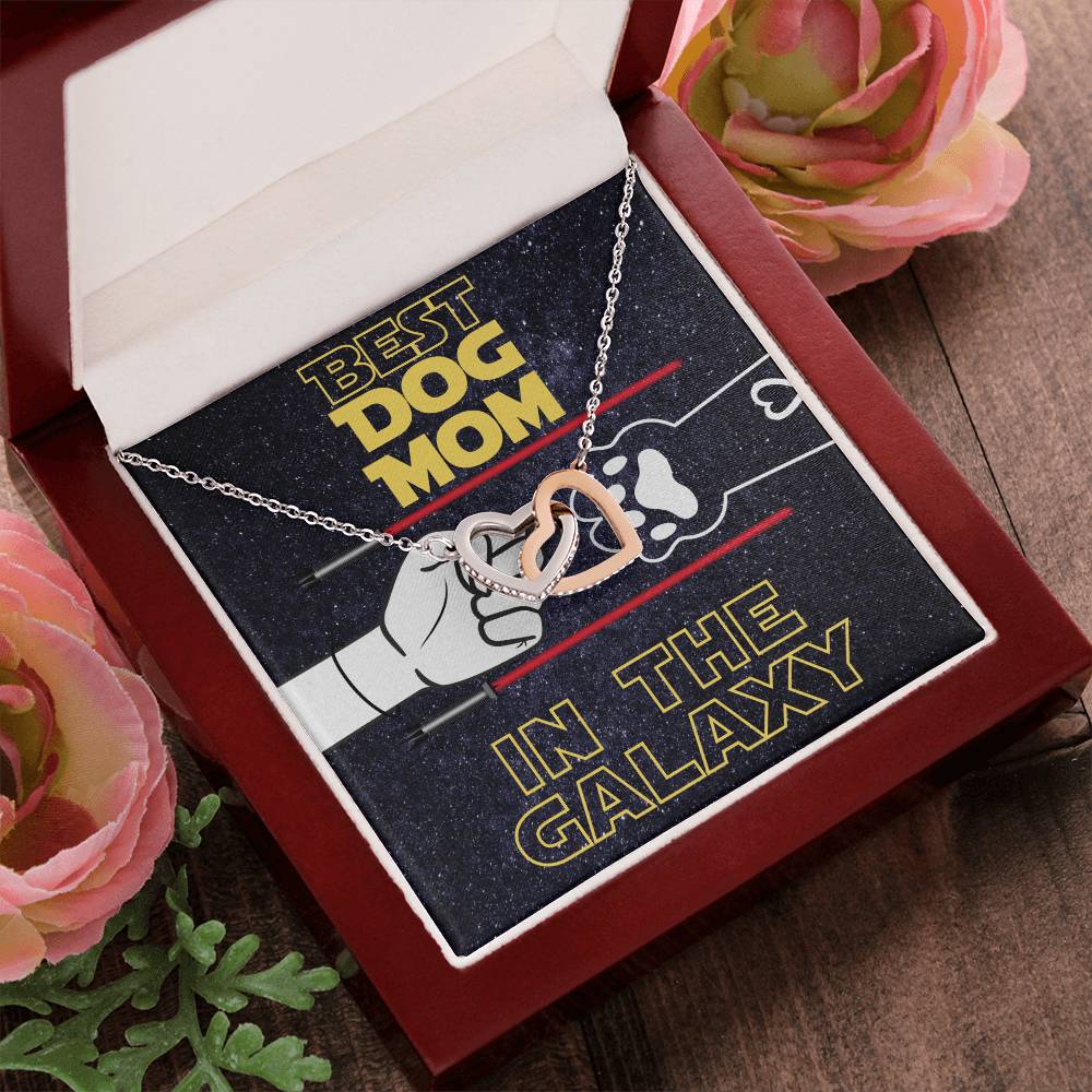 Best Dog Mom In The Galaxy Interlocking Hearts Necklace Dog Mom Jewelry Pet Lover Gift Mothers Day Jewelry From Dog