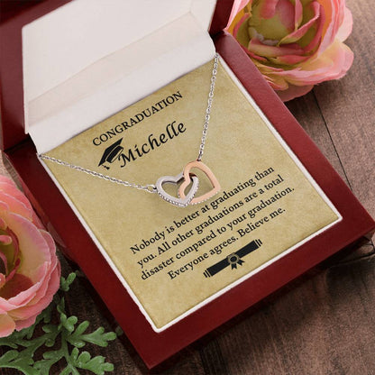 Funny Graduation Gift - Necklace Interlocking Hearts Necklace