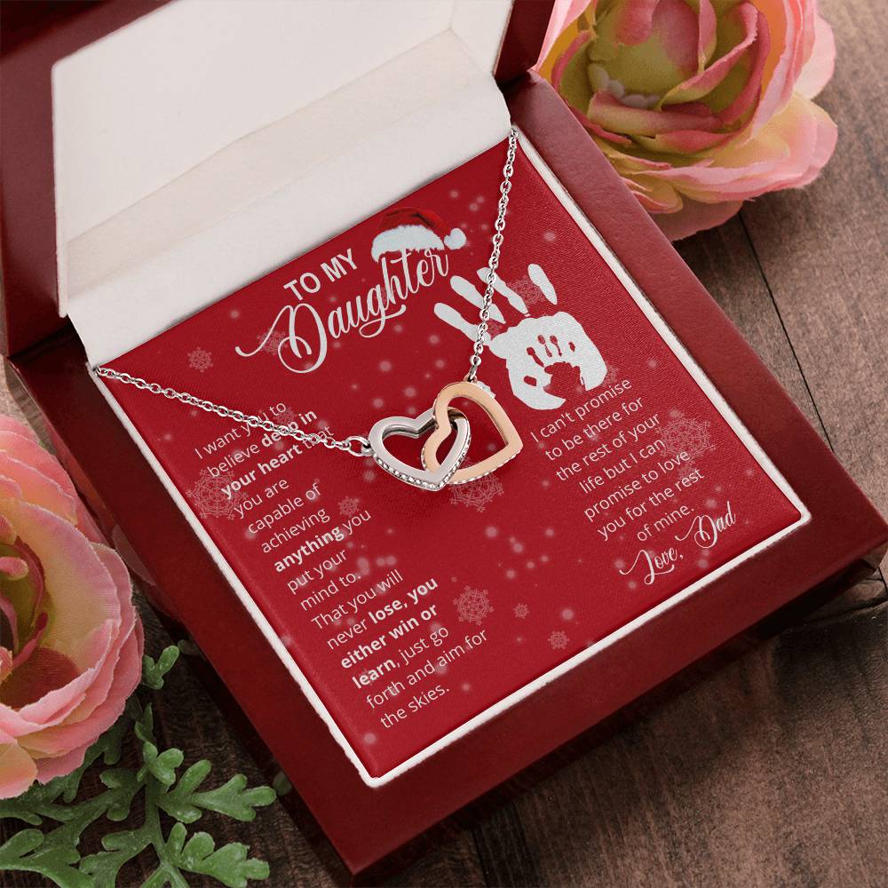 Christmas Gift For Daughter Interlocking Hearts Necklace