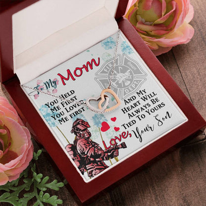 Firefighter'S Mom - Interlocking Heart Necklace Interlocking Hearts Necklace