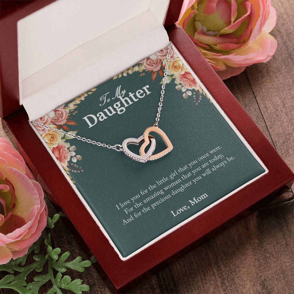 You Will Always Be Precious To Me Gift For Daughters Interlocking Hearts Necklace
