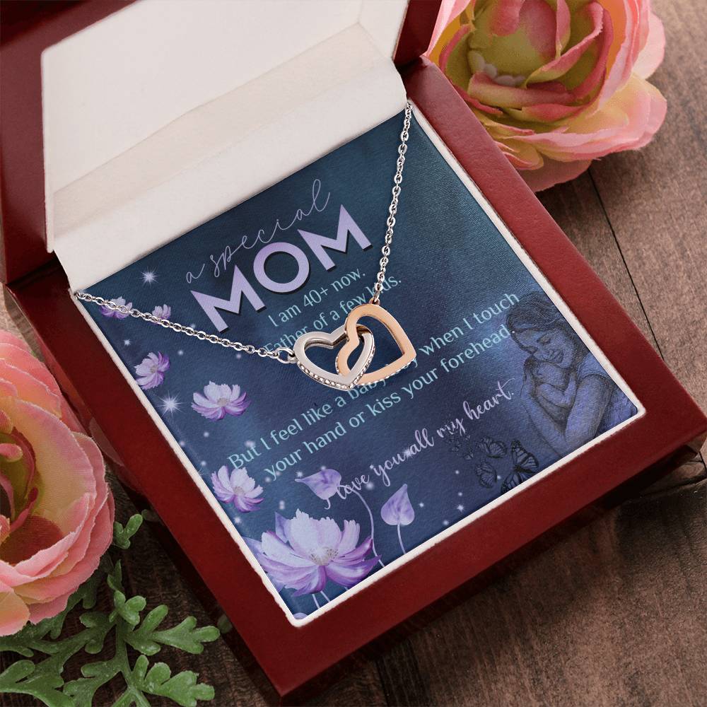 Feel Like Baby Boy Gift For Mom Interlocking Hearts Necklace