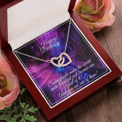 Two Hearts Necklace Interlocking Hearts Necklace