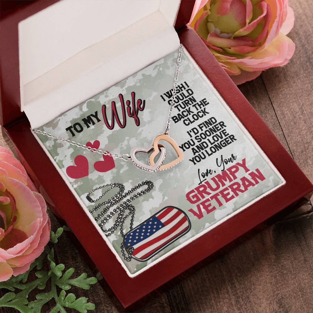 Veteran'S Wife- Interlocking Necklace Interlocking Hearts Necklace