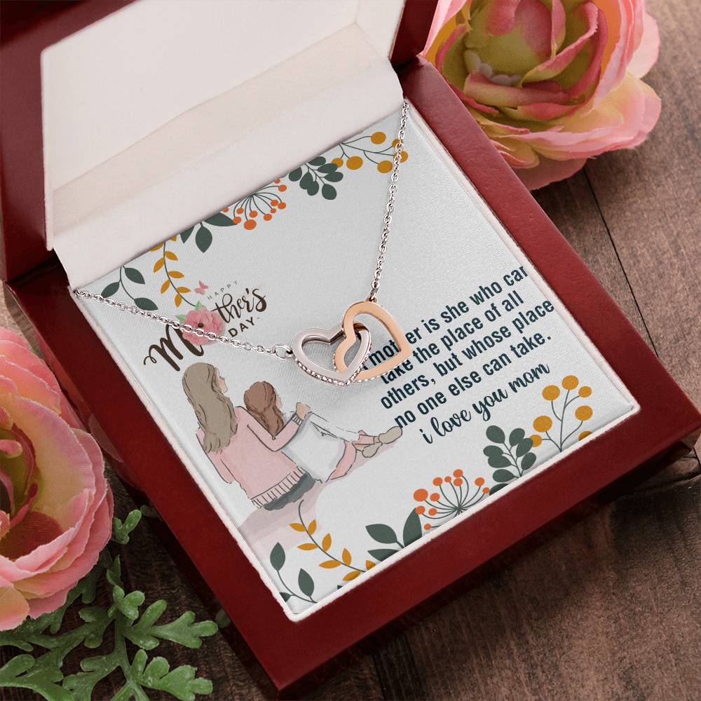 A Mother Is She Who Can Interlocking Hearts Necklace