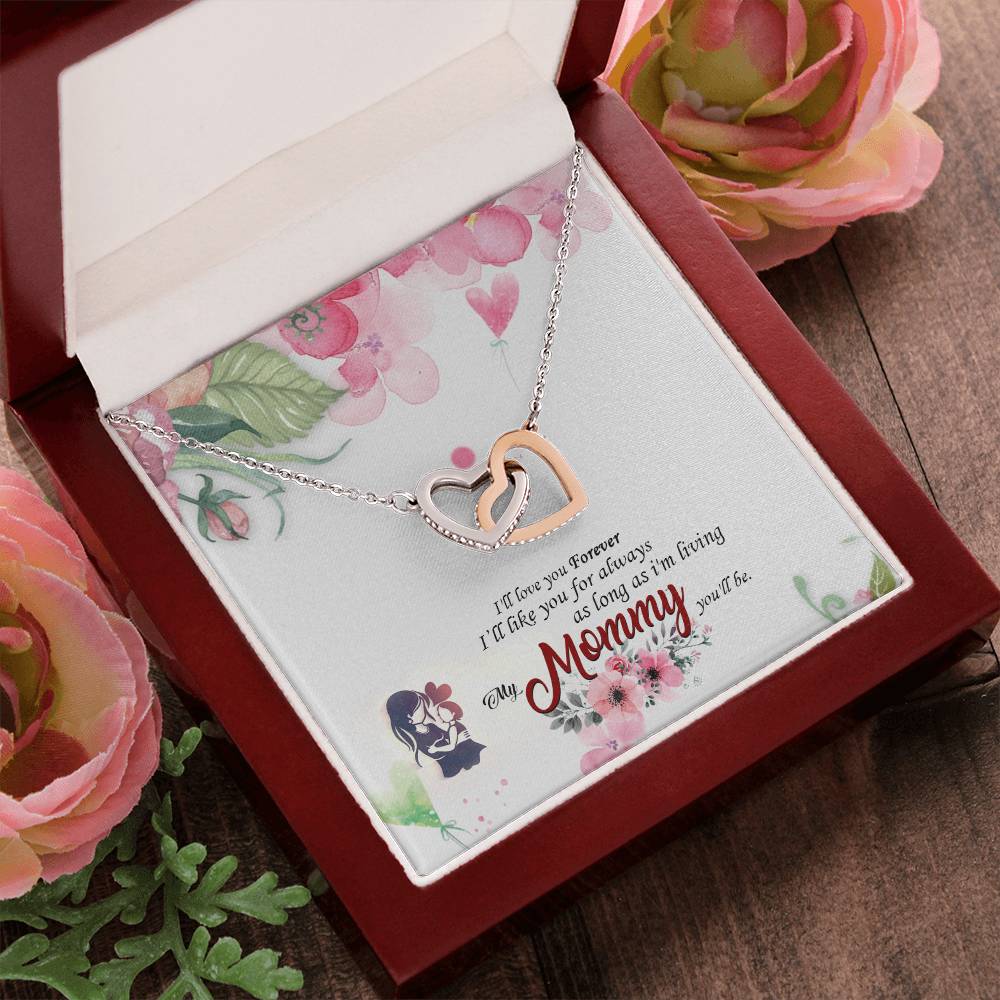 Cute Jewelry Gift For Mom Interlocking Hearts Necklace