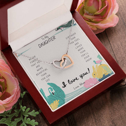 Daughter Gift To My Daughter Necklace From Mom To My Daughter Necklace From Dad Gift For Daughter From Mom Daughters Birthday Gift Interlocking Hearts Necklace