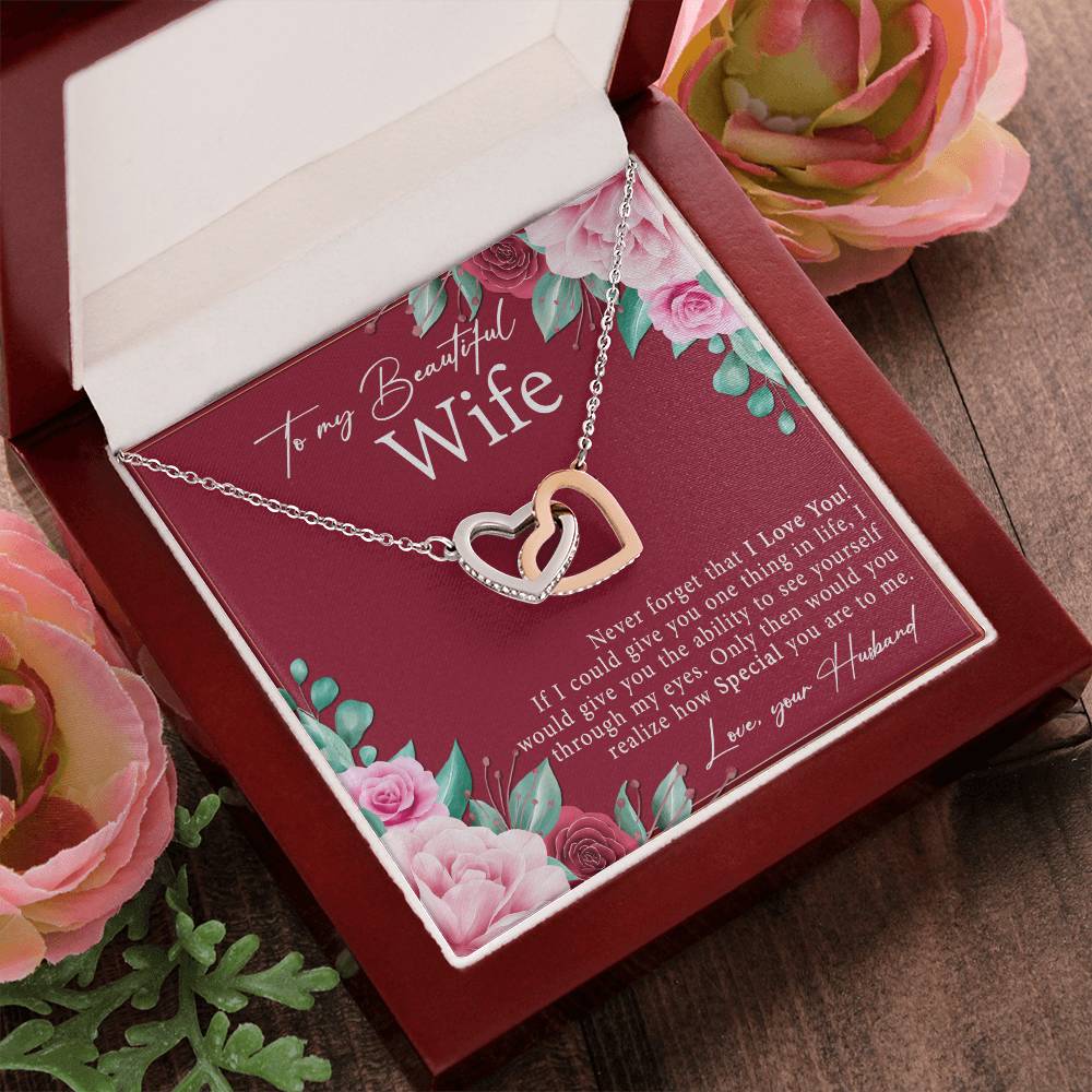 A Beautiful Gift For A Beautiful Wife Interlocking Hearts Necklace