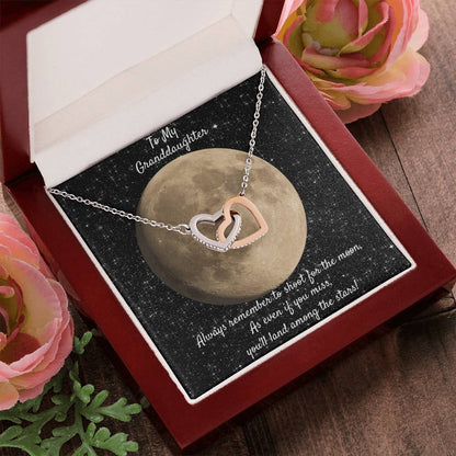 A Special Gift For Your Granddaughter. Two Hearts And An Encouraging Message! Interlocking Hearts Necklace