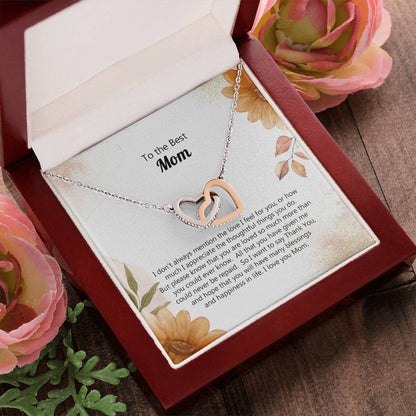 To The Best Mom Special Message Card For Mom Custom Forever Necklace Gift Mom Necklace Gift Ss124 Interlocking Hearts Necklace