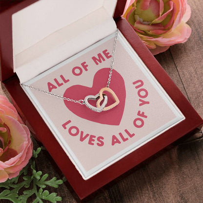 All Of Me Loves All Of You Interlocking Hearts Necklace
