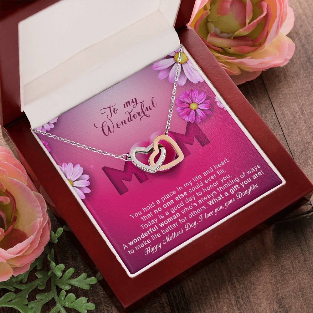 Daughters ! Perfect Mother'S Day Gift - Unique Necklace Interlocking Hearts Necklace