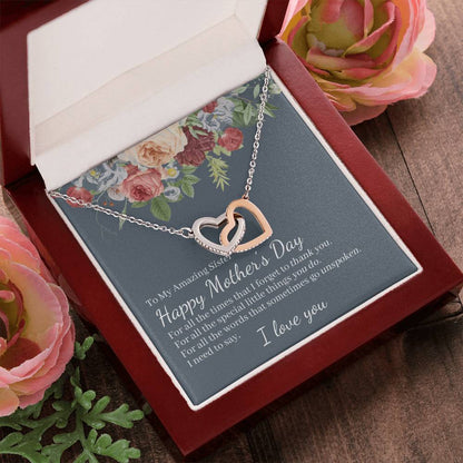 Amazing Sister Happy Mother'S Day Interlocked Hearts Necklace Interlocking Hearts Necklace