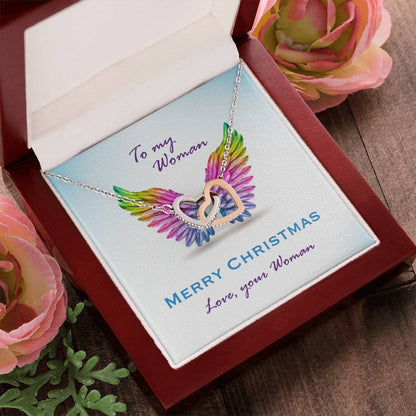 To My Woman Interlocking Hearts Necklace