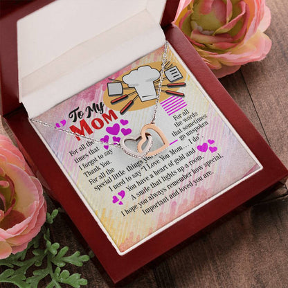 Chef'S Mom - Interlocking Heart Necklace Interlocking Hearts Necklace