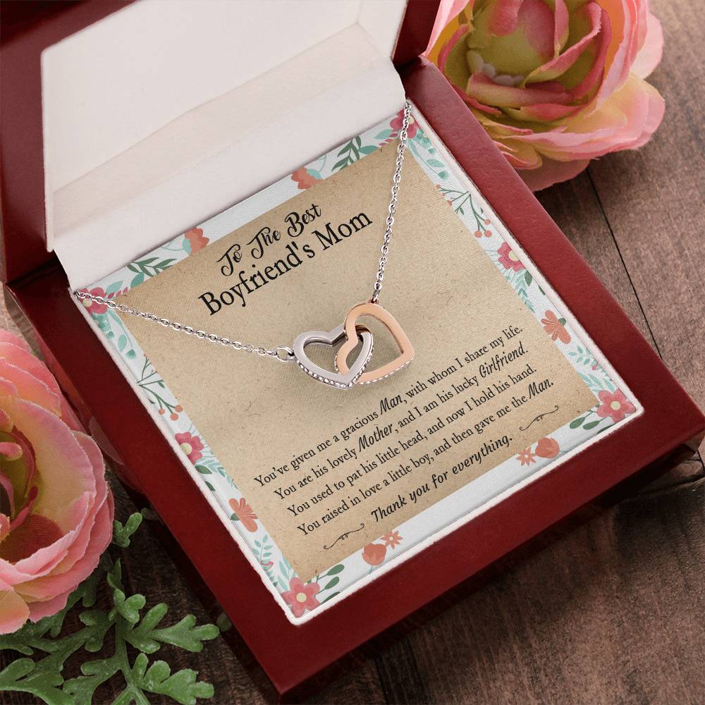 Gift For Boyfriend'S Mom - You'Ve Given Me A Gracious Man 2 - Interlocking Interlocking Hearts Necklace