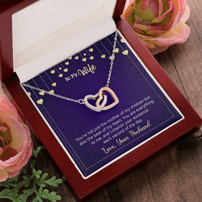 To My Wife Necklace Interlocking Hearts Necklace