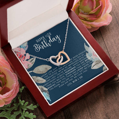 Gift For 13 Year Old Girl Gifts 13Th Birthday Girl 13Th Birthday Gift Thirteenth Birthday Necklace Teen Birthday Gift Official Teenager Interlocking Hearts Necklace