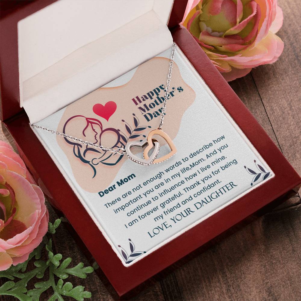 Dear Mom- Mother'S Day Gift- Perfect Gift For Mom Interlocking Hearts Necklace