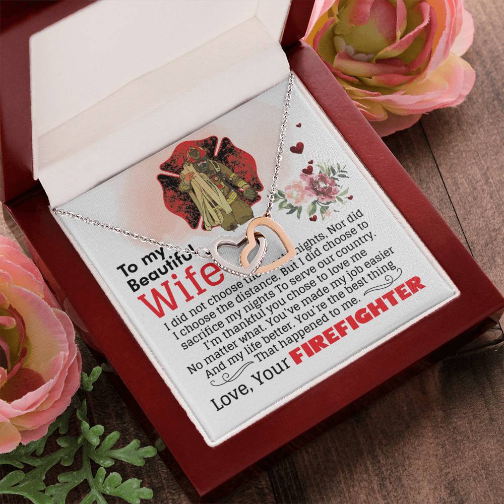 Firefighter'S Wife - Interlocking Heart Necklace Interlocking Hearts Necklace