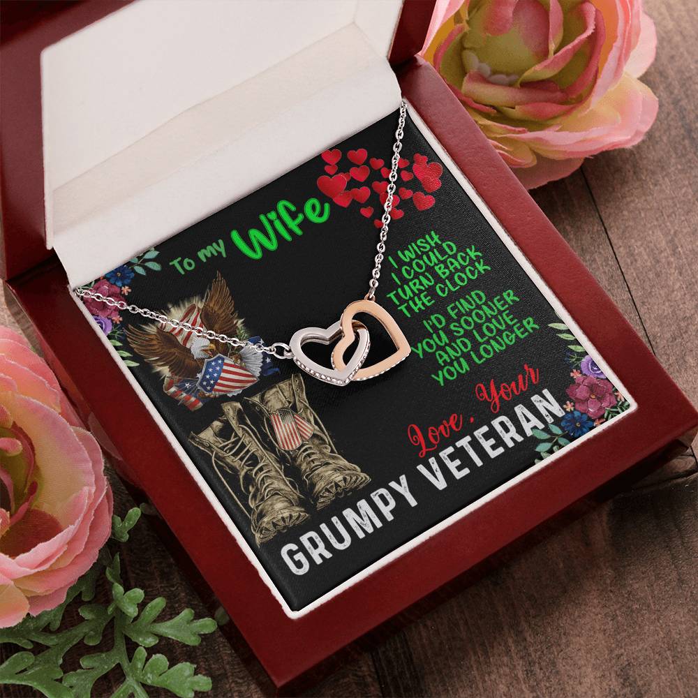 Veteran Wife Interlocking Heart Necklace Interlocking Hearts Necklace